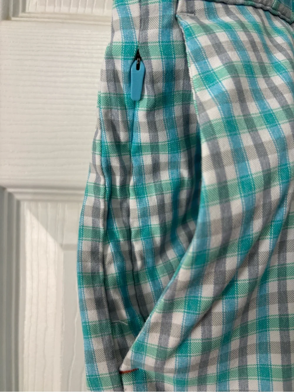 Tommy Bahama Top Deck Check Shorts Performance Stretch Blue Plaid Men's 42